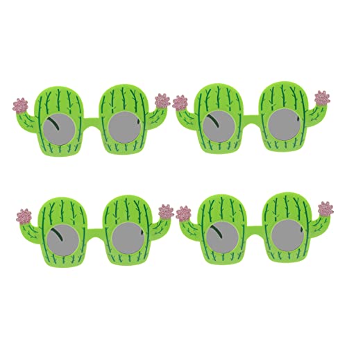 HOLIDYOYO 4 Stück Foto-prop-brille Damen Lustige Erwachsene Groß Lustige Brillen Trendy Partybrille Lustige Kaktus- Gläser Festival Plastik Green von HOLIDYOYO