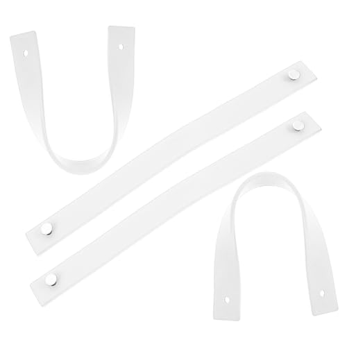 HOLIDYOYO 4 Stück Schilderhaken aus Leder PU-Gardinenstangenhalter Gardinenstangenhalter für Schilder Schilderband zum Aufhängen Schilderaufhänger für Veranstaltungsdisplays PU-Leder Weiß von HOLIDYOYO
