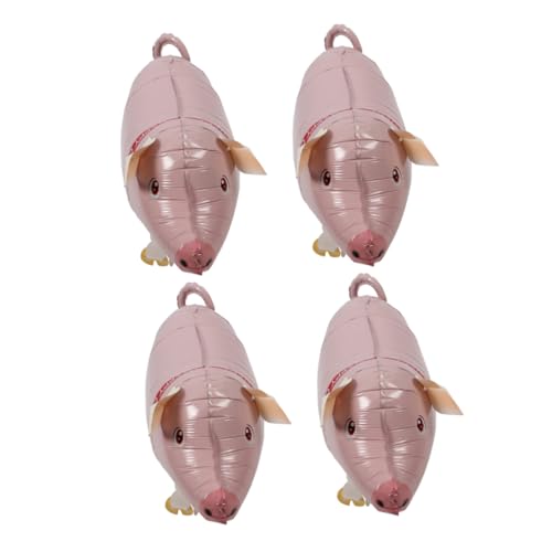 HOLIDYOYO 4 Stück Schweineballon gehen luftballons geburtstagsdekoration geburtstagsballons gehende Tierballons Schweinchen Tierfarm-Ballon Partydekorationen für Schweine Aluminiumfolie von HOLIDYOYO