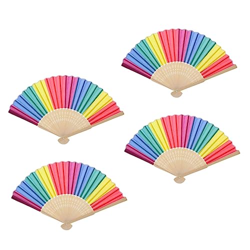 HOLIDYOYO 4 Stück Tragbare Regenbogen Klappfächer aus Faltbare Handfächer für Mädchen und Frauen für Tanz Partys Hochzeiten und Dekoration HOLIDYOYO 4 Stück Tragbare Regenbogen Klappfächer aus Faltbare Handfächer für Mädchen und Frauen für Tanz Partys Hochzeiten und Dekoration von HOLIDYOYO
