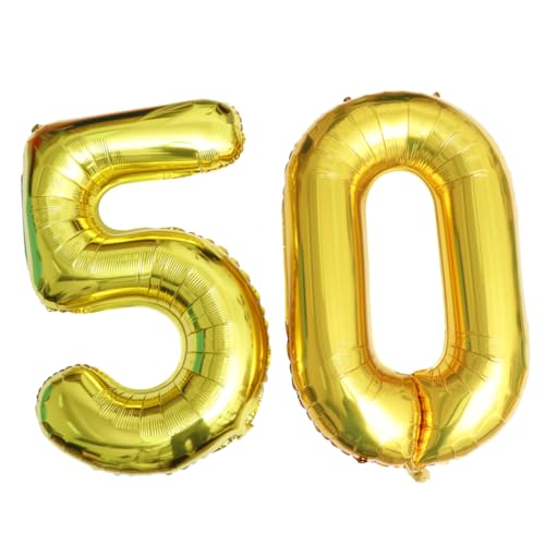 HOLIDYOYO Gold Zahlenballon 50 Für Geburtstagsfeiern Und Jubiläen Jumbo Folienballons Als Partydeko Und Fotorequisiten Ideal Für Besondere Anlässe Und Feiern HOLIDYOYO Gold Zahlenballon 50 Für Geburtstagsfeiern Und Jubiläen Jumbo Folienballons Als Partydeko Und Fotorequisiten Ideal Für Besondere Anlässe Und Feiern von HOLIDYOYO