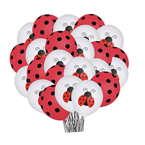 HOLIDYOYO 48 Stück Luftballon mit Marienkäfermotiv büro dekoration office decoration bar dekoration Herzstück Tischdekoration Ballonständer Party Marienkäfer- Latexballons Emulsion von HOLIDYOYO