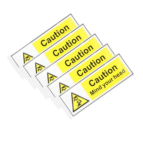 HOLIDYOYO 5 Stück Caution Aufkleber Warnzeichen für Niedrige Decken Selbstklebend Wasser und Ölbeständig Sicherheitszeichen für Treppen Effektive Warnung vor Kopfverletzungen von HOLIDYOYO