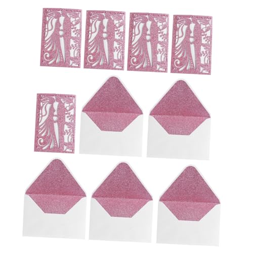 HOLIDYOYO 5 Stück Einladungsabdeckung Aufkleber Brautjungfer Herzensgruß Hochzeitssegen Brautflügel Einladungskarten Für Aktivitäten Grußkarte Der Jahreszeiten Parteibotschaft Papier Rosa von HOLIDYOYO