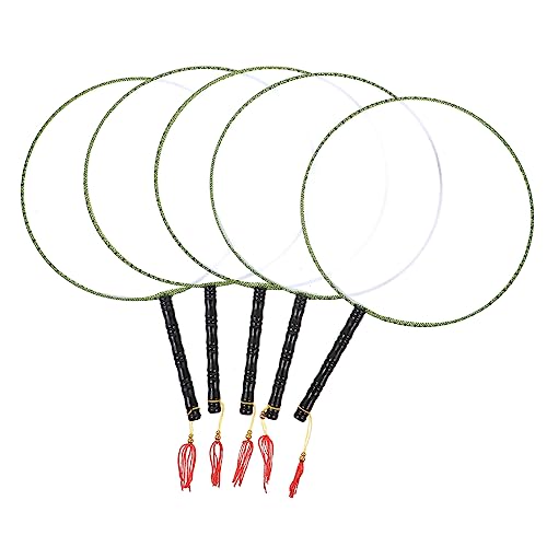 HOLIDYOYO 5 Stück Fächer Blanko Diy Bastelset mit Aufhängekordel Handbemalbar Seidenleicht Fördert Farberkennung und Feinmotorik Kreatives von HOLIDYOYO