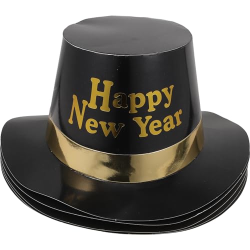 HOLIDYOYO 5St 2024 Frohes neues Jahr Hüte Neujahrs-Fedora-Hut familienkonferenz silvester party Geschenk Zylinder Partyhüte für das neue Jahr Neujahrshüte Papier Karton Kind von HOLIDYOYO