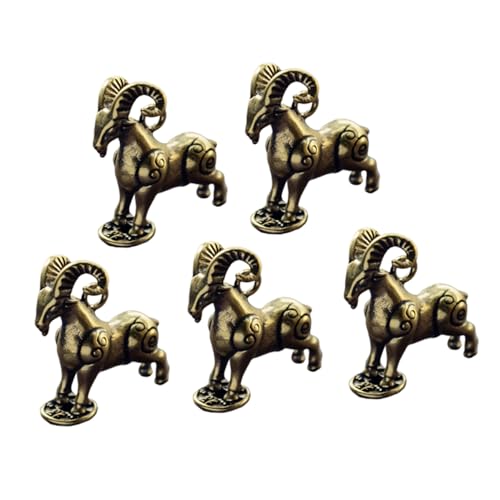 HOLIDYOYO Luxuriöses Ziegendekor 5-teiliges Ziegenstatuen-kupferhandwerk Für Die Geburtstagsdekoration Auf Dem Schreibtisch von HOLIDYOYO