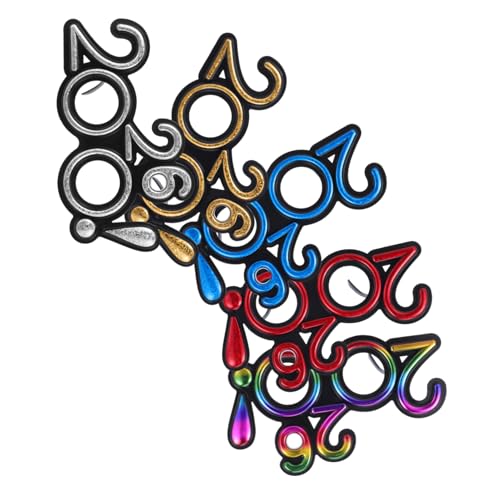 HOLIDYOYO 5 Stück Teiliges Partybrillen aus Leichtem Kunststoff Bunte Neujahrs und Abschlussfeier Brillen mit Auffälligem Zahlen Design Komfortabel für Silvester und Festliche Foto HOLIDYOYO 5 Stück Teiliges Partybrillen aus Leichtem Kunststoff Bunte Neujahrs und Abschlussfeier Brillen mit Auffälligem Zahlen Design Komfortabel für Silvester und Festliche Foto von HOLIDYOYO