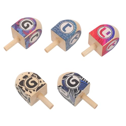 HOLIDYOYO 5 Stücke Chanukka-schmucksachen-Dreidels Holz Dreidel Kinder Chanukkah-Spiel Kinder Pädagogisches Spielzeug Für Finger Flexibilität Hand-Augen-koordination von HOLIDYOYO