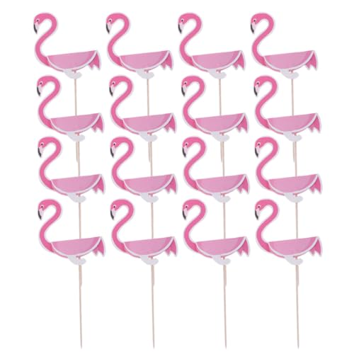 HOLIDYOYO 50 Stück Flamingo-Karte dekorative Kuchenspieße Cupcake-Picks, Karnevals-Cupcake-Topper speiseeis eiscreme Zylinder Geburtstagskuchen Karneval Cupcake Topper 3d von HOLIDYOYO