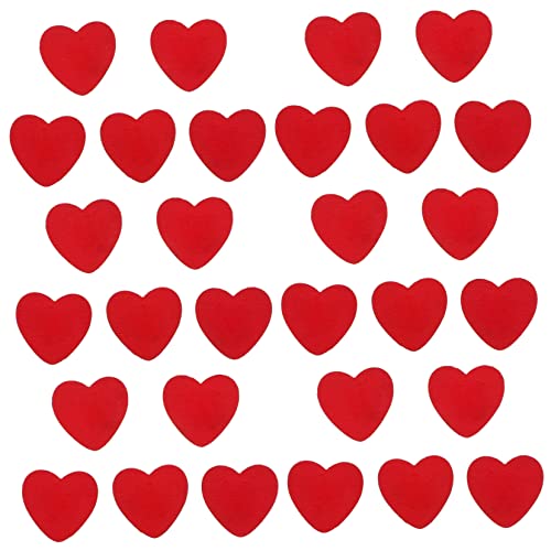 HOLIDYOYO 50 Stück Holz Herzförmige Deko Sticker für Hochzeiten und Valentinstag DIY Kunsthandwerk Etiketten Rote Herzen Einfache Anwendung für Romantische Anlässe von HOLIDYOYO