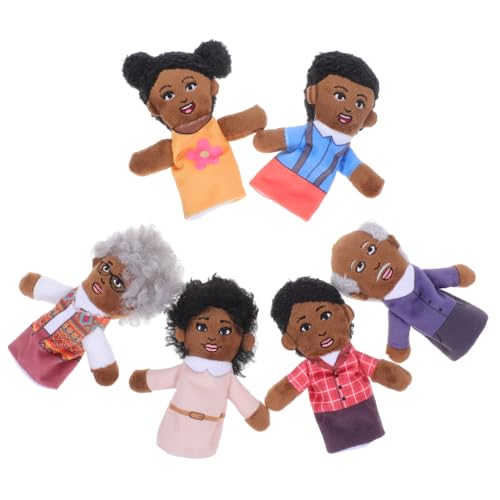 HOLIDYOYO 6 Stück Familie Fingerpuppen Kleinkind Marionette Elternteil Puppen für Karikatur Familienhandpuppe Plüsch Handpuppe Familienmitglieder Puppen Puppenhausfamilie PP Baumwolle von HOLIDYOYO