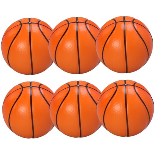 HOLIDYOYO 6 Stück Mini Basketball Stressbälle Partygeschenke für Stressabbau Bälle für Spiele und Aktivitäten PU Schaumstoffbälle von HOLIDYOYO