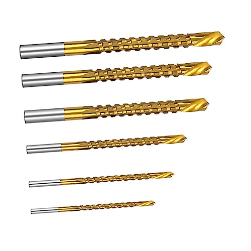 HOLIDYOYO 6 Stück Teiliges Set Gezackte Spiralbohrer für Metall Hochwertige Bohrer für Präzises Bohren und Effektive Holzbearbeitung für Professionelle und DIY Projekte von HOLIDYOYO