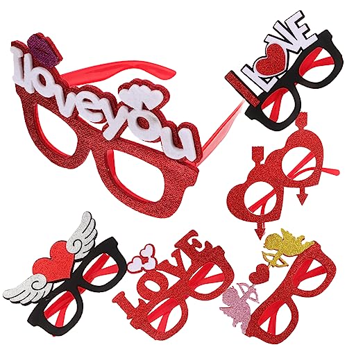 HOLIDYOYO 6Stücke Lustige Herzbrillen Für Valentinstag Brautdusche Partys Dekorative Foto Requisiten Verschiedenen Herzdesigns Für Unvergessliche Erinnerungen von HOLIDYOYO
