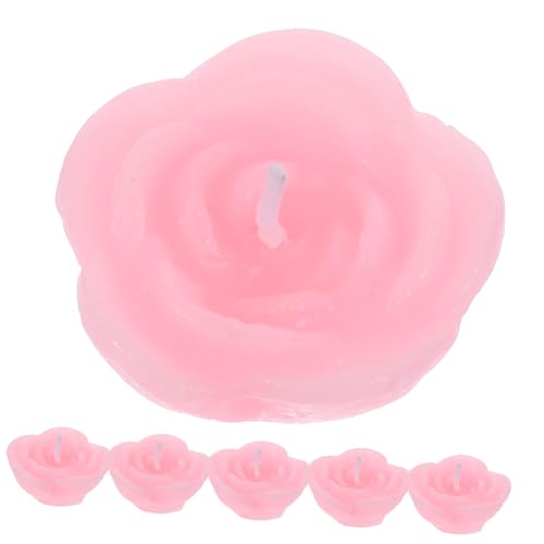 HOLIDYOYO 6stücke Rosa Schwimmkerzen Paraffinwachs Dekorative Teelichter Für Hochzeiten Partys Und Heimdekoration Romantische Atmosphären von HOLIDYOYO