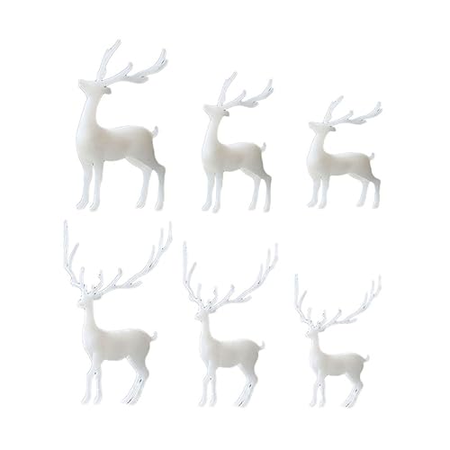 HOLIDYOYO 6stücke Teiliges Kristall Epoxidharz DIY Füllmaterial Für Mikrolandschaft Realistische Elch-Ornamente Weiß Zufälliger Stil Für Kreative Bastelprojekte von HOLIDYOYO
