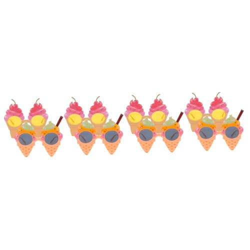 HOLIDYOYO 8 Stck. Hawaii Partybrille Eiscreme Design Lustige Sonnenbrille Strand Poolparty Accessoire Sommer Eyewear für Tanz Feier Selfie von HOLIDYOYO