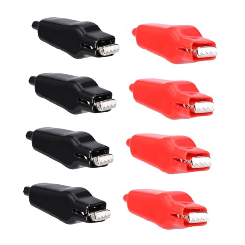 HOLIDYOYO 8 Stück Teiliges Alligator Klemmen aus Kupfer mit Isolation Elektrisch Leitfähige Prüfclips Sicherer Messkabel Adapter für Strom Spannungs und Widerstandsmessung im von HOLIDYOYO