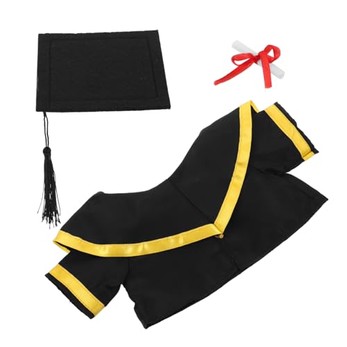 HOLIDYOYO Abschlussbär-Outfit Kostümanzug aus Bärenplüsch Puppen-Abschlussanzug Bären-Plüschtier-Kostüm Mütze und Mantel Abschlussbärentuch Abschlussbärenkleidung Stoff Schwarz HOLIDYOYO Abschlussbär-Outfit Kostümanzug aus Bärenplüsch Puppen-Abschlussanzug Bären-Plüschtier-Kostüm Mütze und Mantel Abschlussbärentuch Abschlussbärenkleidung Stoff Schwarz von HOLIDYOYO