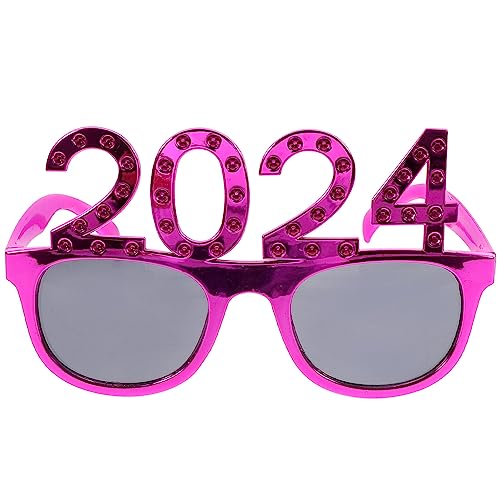 HOLIDYOYO Abschlussbrille 2024 Kunststoffbrille Abschlussparty-Brille Abschluss-Fotoautomaten-Requisiten Abschlussfeier-Dekorationen Rosig von HOLIDYOYO