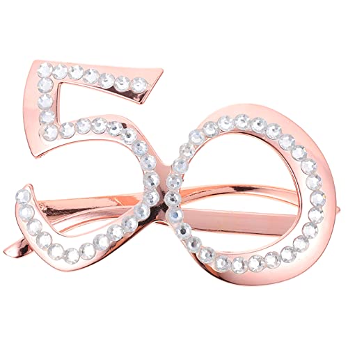 HOLIDYOYO Altersbrille Foto-Requisite für Geburtstagsparty geburtstag brillengestell Partybrille Trendy 50. lustige schnapsgläser lustige brillen Party-Brillen-Requisiten Kristallbrillen Stk von HOLIDYOYO
