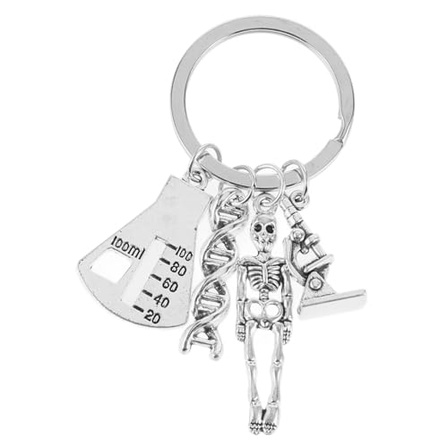 HOLIDYOYO Biologie-Schlüsselanhänger Biologie-Chemie-Schlüsselanhänger Halter Luftmarken Ring rücksack Schlüssel hängende Verzierung Schlüsselanhänger aus Metall Legierung Silver von HOLIDYOYO