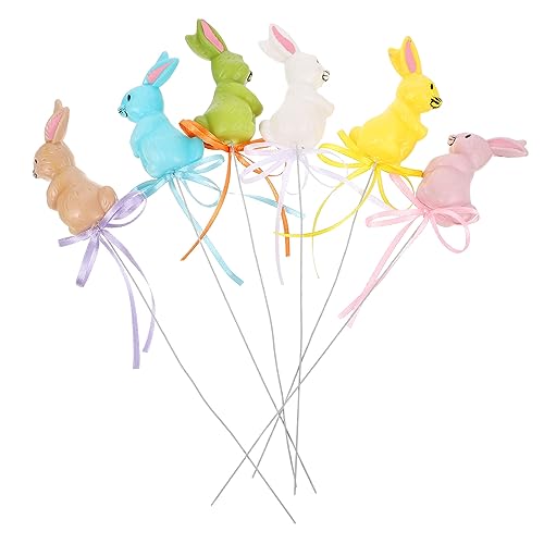 HOLIDYOYO -Blumenarrangement-Picks 6 Stück Hasen-Cupcake-Picks Kranz-Picks - -Picks Ausgefallene - Spieße Vorspeisen-Picks Für Ostern Geburtstag von HOLIDYOYO