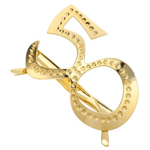 HOLIDYOYO Brillenset Zum 50. Geburtstag Für Fotoautomaten Originelle Sonnenbrillen Für Partydekorationen Für Damen Farbe Gold von HOLIDYOYO