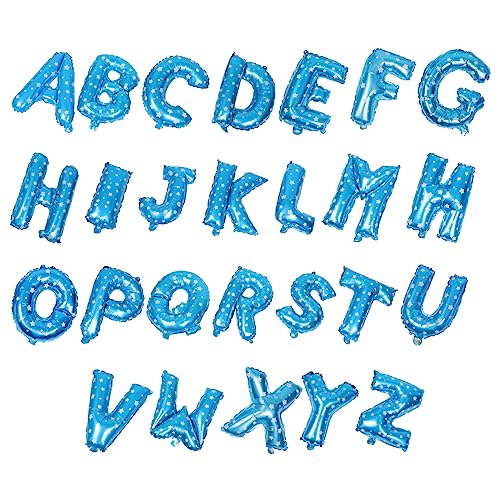 HOLIDYOYO Buchstabenballons 16 Zoll – Individuelle Ballonbuchstaben | A-Z-Buchstabenballons A-Z 26 Stück Mega-Packung Aluminium-Hängefolie Alphabet-Buchstaben (Blau) von HOLIDYOYO