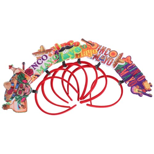 HOLIDYOYO Cinco De Mayo Stirnbänder 6 Stück Mexikanisches Fiesta-Haarband Sombrero-Chili-Haarband Mexikanischer Partyhut Für Mexikanische Mottoparty-Dekoration von HOLIDYOYO