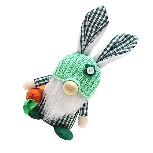 HOLIDYOYO Desktop-Zwerg-Puppe Cute lieblich Osterdeko für Innen Party mitgebsel tischdeko Ostern Puppenschmuck zu Ostern osterkaninchen GNOME Festivaldekor Osterzwerg Kunstfell Green von HOLIDYOYO