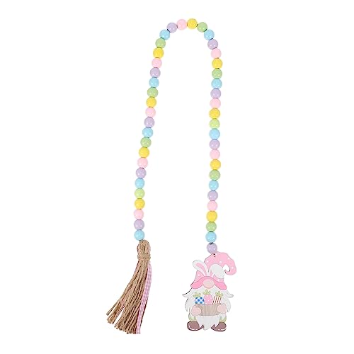 HOLIDYOYO Easter Holzperlen Anhänger mit Quaste Lange Schnurdekoration Rustikale Holzperlen für Frühlingsdeko für Zuhause Restaurant und Veranstaltungen von HOLIDYOYO