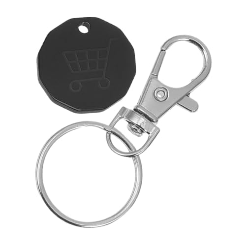 HOLIDYOYO Einkaufswagen -Anhänger Münze Karren Ringe Zeichen Schnalle schlüssel Einkaufswagen-Token Entferner für Einkaufswagen aus Edelstahl Einkaufswagenentferner Rostfreier Stahl Black von HOLIDYOYO