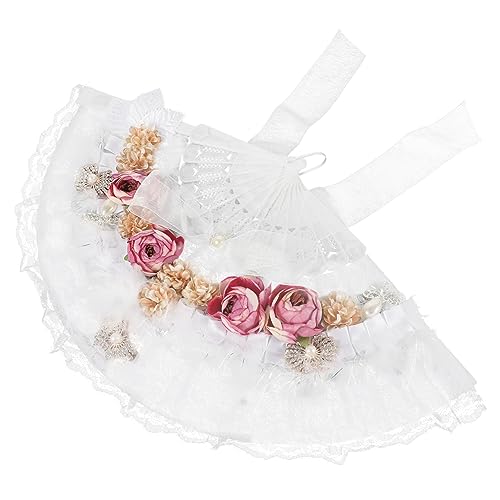 HOLIDYOYO Eleganter Faltbarer Brautfächer mit Perlen und Blumenverzierung Spitzenstoff Tragbar und Vielseitig als Brautparty Dekoration und Stilvolles Accessoire für Brautjungfern und HOLIDYOYO Eleganter Faltbarer Brautfächer mit Perlen und Blumenverzierung Spitzenstoff Tragbar und Vielseitig als Brautparty Dekoration und Stilvolles Accessoire für Brautjungfern und von HOLIDYOYO
