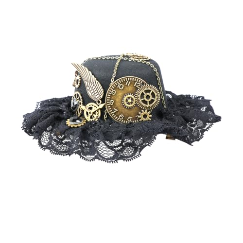 HOLIDYOYO Festival Kleiner Zylinder Steampunk-haarnadeln Steampunk-zylinder Punkhut Mit Clip Vintage-steampunk Retro-gothic-haarspange Kopfschmuck Party-kappe Partyzubehör von HOLIDYOYO