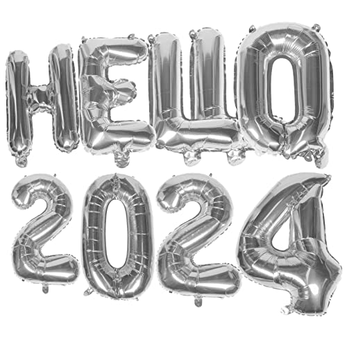 HOLIDYOYO HELLO 2024 Folienballons Set Dekorative Luftballons Für Neujahrspartys 2024 Partybedarf Silberne Folienballons Für Feierlichkeiten Und Veranstaltungen HOLIDYOYO HELLO 2024 Folienballons Set Dekorative Luftballons Für Neujahrspartys 2024 Partybedarf Silberne Folienballons Für Feierlichkeiten Und Veranstaltungen von HOLIDYOYO