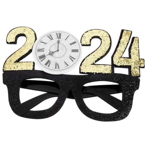 HOLIDYOYO Frohes Neues Jahr Brillen – 2024 Neujahrsparty-Brillen Partygeschenke Für Silvester Partydekorationen Feierzubehör 2024 von HOLIDYOYO