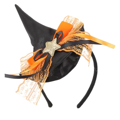 HOLIDYOYO Halloween Hexen Haarreif mit Kleinem Spitzem Hexenhut Halloween Stirnband für Damen und Kreatives Cosplay Accessoire Langlebig und Auffällig von HOLIDYOYO