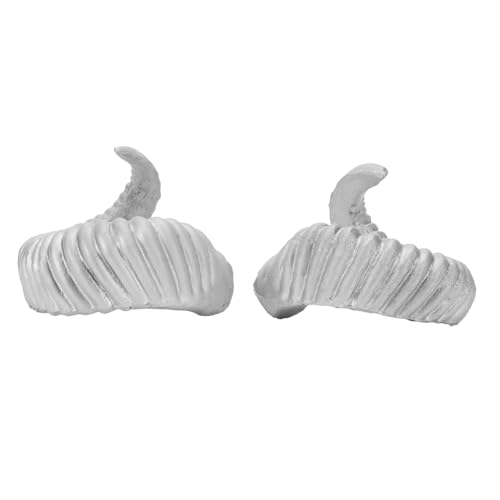 HOLIDYOYO Halloween Kostüm Kopfband mit Silbernen Schafshörnern Umweltfreundlich und Bequem Dekorativer Haarreif für Halloween Party Cosplay und Festliche Verkleidung Mittelgroß von HOLIDYOYO