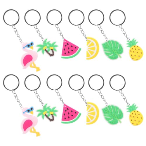 HOLIDYOYO Hawaii-Pool-Party-Schlüsselanhänger: 12 Stück Luau-Schlüsselanhänger Tropischer Schlüsselanhänger Flamingo Sommer Wassermelone Ananas Zitrone Schlüsselanhänger Für Den von HOLIDYOYO