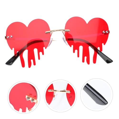 HOLIDYOYO Herzförmige Halbrandlose Sonnenbrille Partybrille Rotes Einzigartige Fotorequisiten für Urlaub Geburtstagsfeiern und Tanzveranstaltungen Erwachsene HOLIDYOYO Herzförmige Halbrandlose Sonnenbrille Partybrille Rotes Einzigartige Fotorequisiten für Urlaub Geburtstagsfeiern und Tanzveranstaltungen Erwachsene von HOLIDYOYO