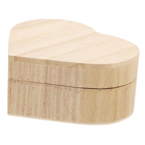 HOLIDYOYO Herzförmige Holz Schmuckbox mit Magnetverschluss Handgemachte Aufbewahrung für Ringe Ohrringe und Kleine Schmuckstücke Kreative und Vielseitige Holzschatulle von HOLIDYOYO