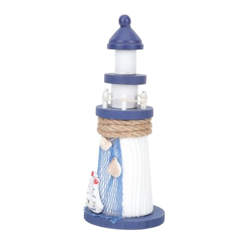 HOLIDYOYO Kleiner Holz Lighthouse Mediterraner Nautische Tischdekoration für Zuhause Handwerkskunst Strandliebhaber und HOLIDYOYO Kleiner Holz Lighthouse Mediterraner Nautische Tischdekoration für Zuhause Handwerkskunst Strandliebhaber und von HOLIDYOYO