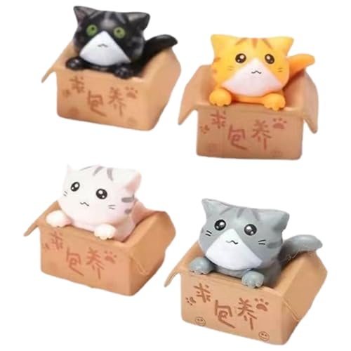 HOLIDYOYO Kleiner Katzenfiguren aus Harz 4 Stück Katzenornamente für Mikro Landschaft Süße Kätzchen Dekoration für Zuhause und Schreibtisch Robuste Katzenstatuen in Verschiedenen Posen HOLIDYOYO Kleiner Katzenfiguren aus Harz 4 Stück Katzenornamente für Mikro Landschaft Süße Kätzchen Dekoration für Zuhause und Schreibtisch Robuste Katzenstatuen in Verschiedenen Posen von HOLIDYOYO