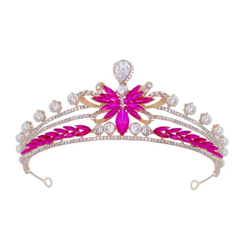 HOLIDYOYO Krone Haarschmuck brautkleid Brautkrone Hochzeit Schmuck Strass Krone haarschmuck für frauen Dekorationen Krone für Frauen Geburtstagskronen für Frauen Kunstperlen Rosy HOLIDYOYO Krone Haarschmuck brautkleid Brautkrone Hochzeit Schmuck Strass Krone haarschmuck für frauen Dekorationen Krone für Frauen Geburtstagskronen für Frauen Kunstperlen Rosy von HOLIDYOYO