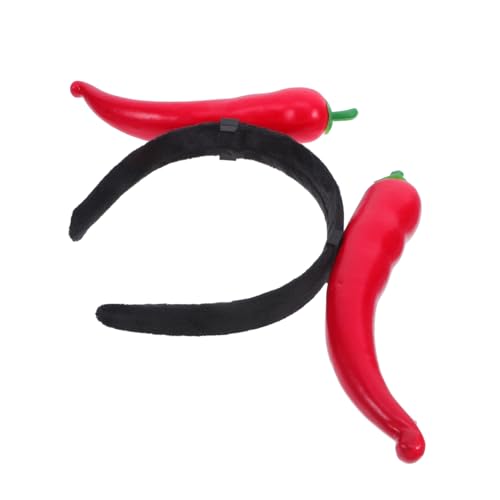HOLIDYOYO Lustiges Chili Stirnband für Frauen Weiches Haarschmuck accessoire mit Realistischer Paprika optik Bequemes und Auffälliges Kopfschmuck highlight für Partys Halloween und Festtage von HOLIDYOYO