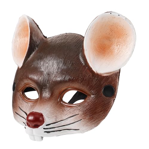 HOLIDYOYO Mäuse Maske Braun Karneval Halloween Party Maske für Erwachsene und Leicht und Atmungsaktiv Kreatives Design für Maskerade und Kostümveranstaltungen von HOLIDYOYO