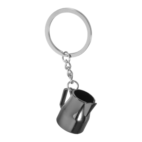HOLIDYOYO Metal Coffee Pitcher Anhänger Einzigartiger Kaffeewerkzeug Schlüsselbund Für Autoschlüssel Handtasche Latte Art Pitcher Schlüsselring Für Das Laden Jubiläum von HOLIDYOYO