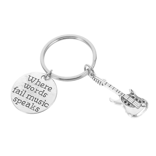 HOLIDYOYO Musik Schlüsselanhänger Spule Neuheit Schlüsselanhänger Schlüsselhalter Kette Kopfhörer Ring Auto Schlüsselanhänger Schwerlastschlüssel Gestell Abzeichenrolle Silver Zinklegierung von HOLIDYOYO